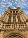 Looking up to the House of Parliament in London