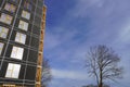 Looking up to the new modern apartments building in Lasnamae district. Tallinn, Estonia, Europe. March 2024 Royalty Free Stock Photo