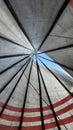 Looking up through the top of a tipi Royalty Free Stock Photo