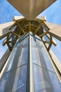 Looking up at tower architecture in Bloomington Indiana University campus Royalty Free Stock Photo