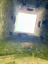 Looking up through the tower on the Tor