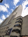 Gazing up at a towering Chicago skyscraper under a cloudy sky New York USA Royalty Free Stock Photo