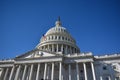 Looking Up at the U.S. Capitol Building from the Stairs on the East Side on a Bright, Clear Day in Autumn Royalty Free Stock Photo