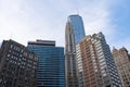 Looking up at a Variety of Skyscrapers in Downtown Chicago Royalty Free Stock Photo