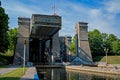 Looking Upstream At Historic Peterborough Lift Lock Royalty Free Stock Photo