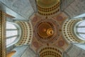 Looking upward at the chandelier in the rotunda of the State Capitol in Olympia, Washington, USA Royalty Free Stock Photo