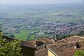 Looking at the Val d` Chiana from Cortona Rooftop Royalty Free Stock Photo