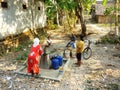 Looking for the water due to drought Royalty Free Stock Photo