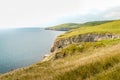 Looking West along the beautiful Jurassic Coast on a summer afternoon from a cliff top path near the Dancing Ledge Royalty Free Stock Photo