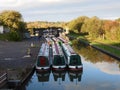 Looking west Along the Kennet and Avon Canal with Hire Boats in the Canal