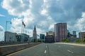 Downtown Hartford, Connecticut Skyline Crossing The Connecticut River