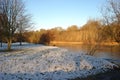 looking westwards by river Tweed near Darnick in winter