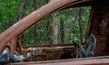 Interior Of Abandoned Burnt Out Car Wreck Royalty Free Stock Photo