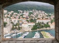 Looking Through a Window to the Old Port in Dubrovnik Royalty Free Stock Photo