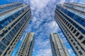 Lookingup at residential towers Royalty Free Stock Photo