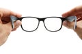Lookinh through eyeglasses Royalty Free Stock Photo