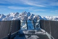 Lookout platform AlpspiX at the mountain top of Osterfelderkopf, tourist attraction garmisch-partenkirchen in winter