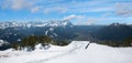 lookout platform on wank mountain with breathtaking view to zugspitze mass