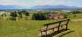 Lookout point with bench, bavarian foothills