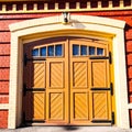 Lookout tower fire station in Irkutsk Firefighting Museum of the city of Irkutsk and Irkutsk region, gates of the old fire station Royalty Free Stock Photo