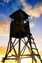 Lookout tower for hunting. Royalty Free Stock Photo