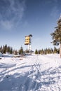 The lookout tower on Polednik in  Sumava Czech reoublic Royalty Free Stock Photo