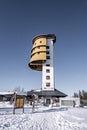 The lookout tower on Polednik in  Sumava Czech reoublic Royalty Free Stock Photo