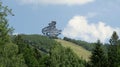 Lookout tower Stezka v oblacich/trail in the clouds in Dolni Morava in Kralovsky Sneznik mountains Royalty Free Stock Photo