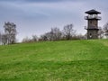 Erbenova vyhlidka - The Erben`s lookout tower on the top of the hill Royalty Free Stock Photo