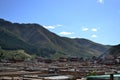 The lookout view of Xiahe or Labrang in Amdo Tibet Royalty Free Stock Photo