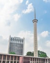 Lookup view the minaret of Istiqlal Mosque in Jakarta, Indonesia Royalty Free Stock Photo