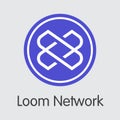 LOOM - Loom Network. The Logo of Money or Market Emblem.