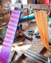 Loom prepared for hand weaving