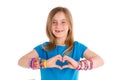 Loom rubber bands bracelets blond kid girl Royalty Free Stock Photo