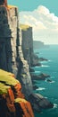 Looming Cliff: A Detailed British Topographical Digital Painting