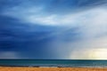 Looming storm on the seashore. Rain clouds