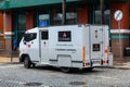 Loomis armored money truck at Colombo shopping mall in Lisbon. Loomis for international valuables logistics solutions.