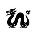 Loong dragon black glyph icon