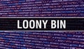 Loony bin concept with Random Parts of Program Code. Loony bin with Programming code abstract technology background of software