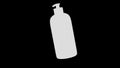 sanitizer gel bottel, Bottle in air, waterless cleansing hand gel in the white clear pump bottel, alpha channel, 3d render