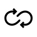 Loop arrow icon for cycle and repeat Royalty Free Stock Photo