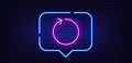 Loop arrow line icon. Refresh Arrowhead. Neon light speech bubble. Vector Royalty Free Stock Photo
