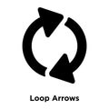 Loop Arrows icon vector isolated on white background, logo concept of Loop Arrows sign on transparent background, black filled