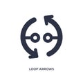 loop arrows icon on white background. Simple element illustration from arrows concept