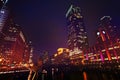 Loop business district at night, Chicago, USA Royalty Free Stock Photo