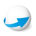 Loop circle arrow icon around sphere Royalty Free Stock Photo