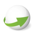 Loop circle arrow icon around sphere Royalty Free Stock Photo