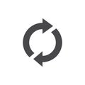 Loop circle arrows black vector icon