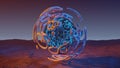 Metamorphose of amorphous sphere, spherical ondulation, abstract animation of future shape 8K Royalty Free Stock Photo