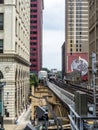 The Loop - elevated train line between buildings - Chicago, Illinois